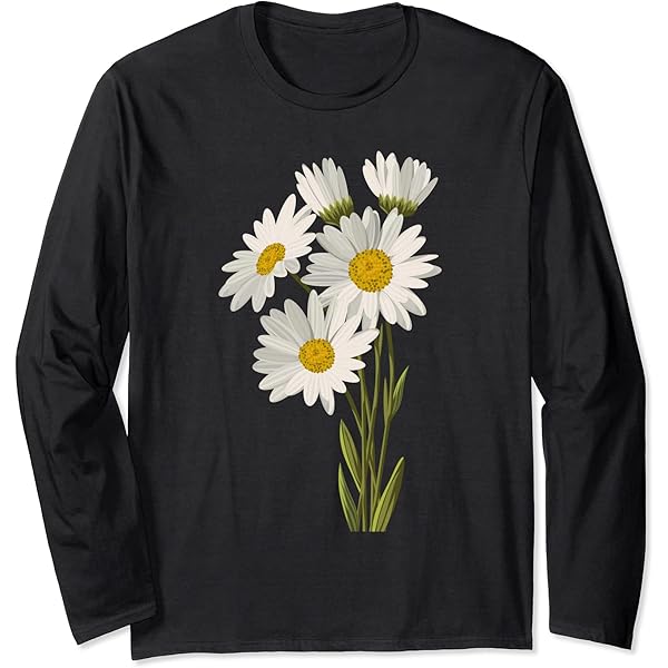 Amazon.com: Daisy White Daisy Flower Gift Long Sleeve T